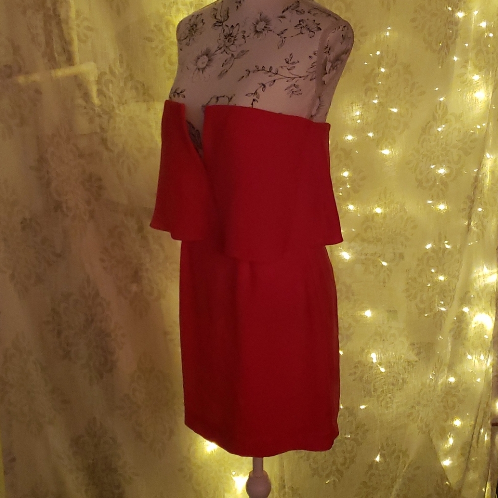 Bcbg strapless red cocktail dress size 6